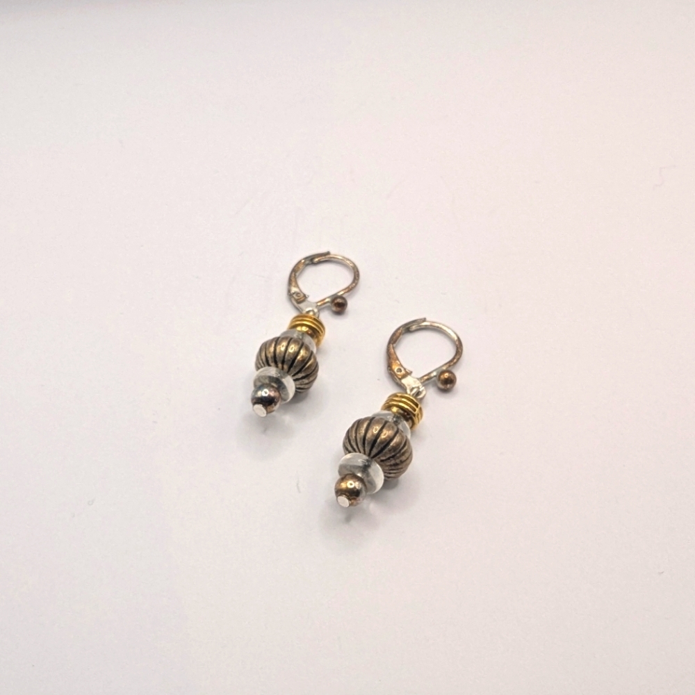 Elegant Two-Tone Drop Earrings
